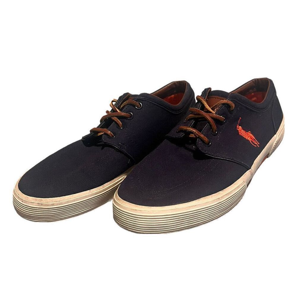 Polo Ralph Lauren Faxon Blue Canvas Boat Shoes Size 10